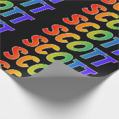 Rainbow Voornaam "SCOTT"; vun en kleurrijk Cadeaupapier (Hoek)
