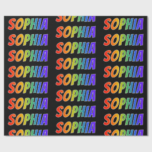 Rainbow Voornaam "SOPHIA"; vun & kleurrijk Cadeaupapier