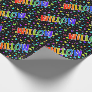 Rainbow Voornaam "WILLOW" + sterren Cadeaupapier