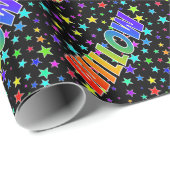 Rainbow Voornaam "WILLOW" + sterren Cadeaupapier (Rol Hoek)