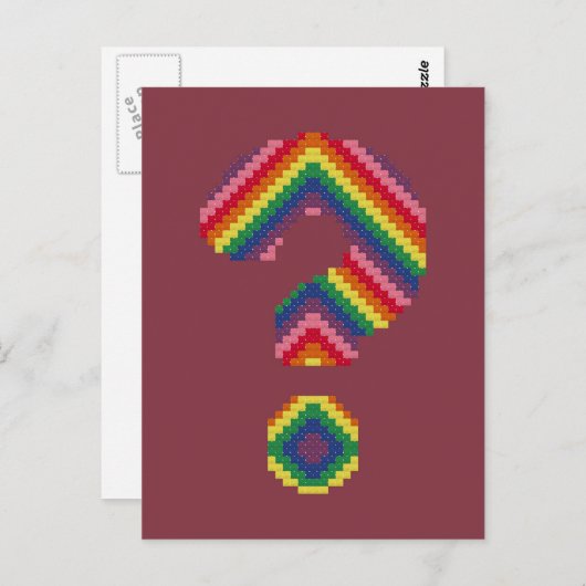 Rainbow-vraagteken Briefkaart (Voorkant / Achterkant)