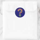 Rainbow-vraagteken Ronde Sticker (Tas)