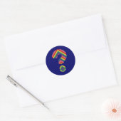 Rainbow-vraagteken Ronde Sticker (Envelop)