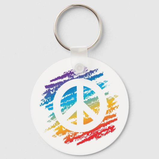Rainbow-vredessymbool Sleutelhanger (Voorkant)