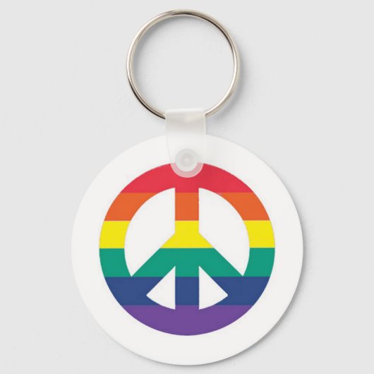 Rainbow-vredessymbool Sleutelhanger (Voorkant)