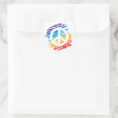 Rainbow-vredessymbool Vierkante Sticker (Tas)