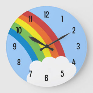 Rainbow-wandklok van 80's Retro Grote Klok