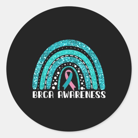 Rainbow Warrior Brca Awareness Ronde Sticker (Voorkant)