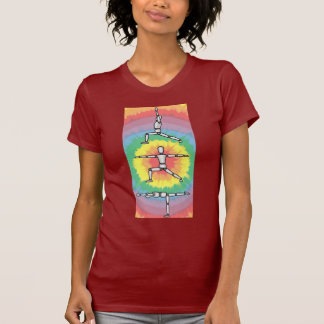 Rainbow Warrior Yoga Wooden man stelt T-shirt