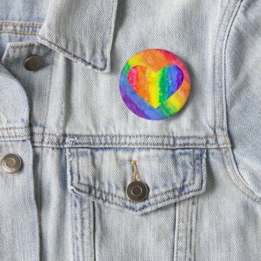 Rainbow Wash Heart Button (In situ)