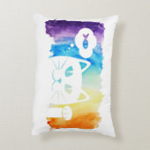 Rainbow Water Color Dream Cat Accent Kussen (Achterkant (Verticaal))