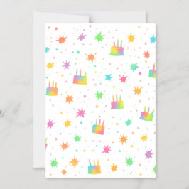 Rainbow Watercolor Birthday Cake Colorful Paint Magnetische Uitnodiging