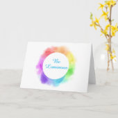 Rainbow Watercolor carte de voeux texte personnali (Fleur jaune)