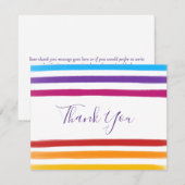 Rainbow Watercouleurs Business Carte de remercieme (Devant / Derrière)