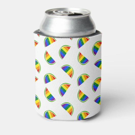 Rainbow Watermelon Pattern Blikjeskoeler (Blikje Achterkant)