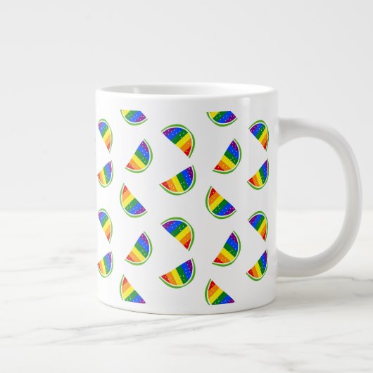 Rainbow Watermelon Pattern Extra Grote Beker (Rechts)
