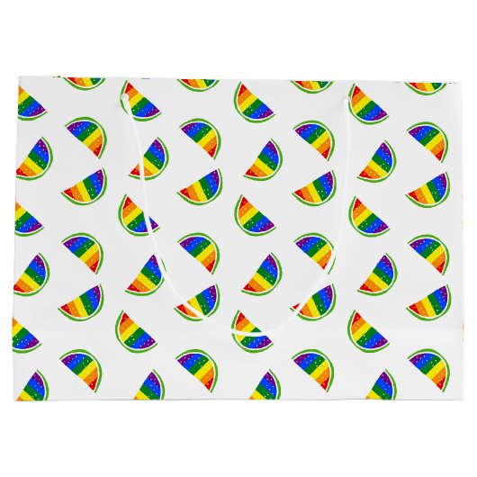 Rainbow Watermelon Pattern Groot Cadeauzakje (Achterkant)