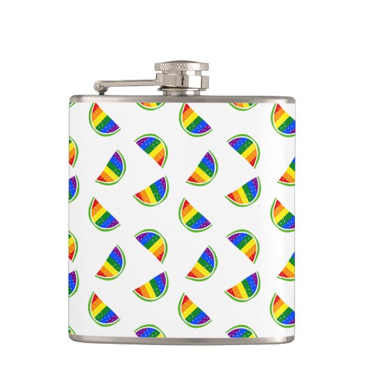 Rainbow Watermelon Pattern Heupfles (Voorkant)