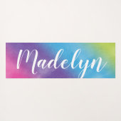 Rainbow-Waterverf Aangepaste monogram voor scripts Yogamat (Achterkant (horizontaal))