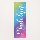 Rainbow-Waterverf Aangepaste monogram voor scripts Yogamat (Voorkant)