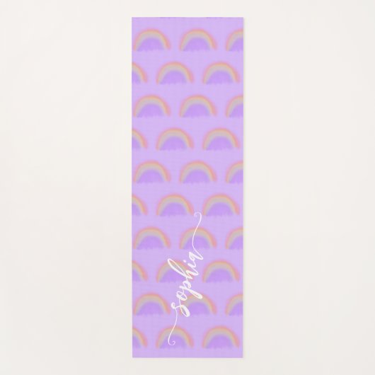 Rainbow waterverf aangepaste scriptnaam yogamat (Voorkant)