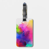 Rainbow Waterverf Abstracte naam Monogram Bagagelabel (Achterkant verticaal)