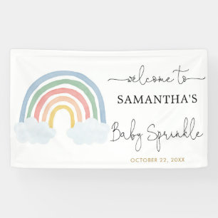 Rainbow waterverf baby sprinkle achtergrond banner