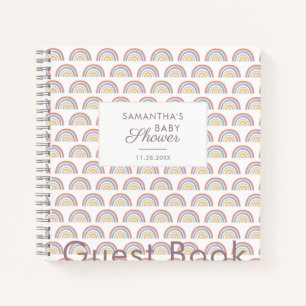 Rainbow Waterverf Boho Baby shower Guest Book Notitieboek