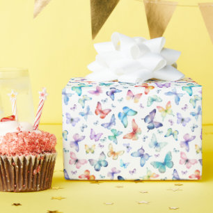 Rainbow Waterverf Butterfly Wrapping Paper Cadeaupapier