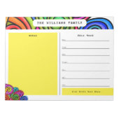 Rainbow Waterverf Doodle Calendar Notitieblok (Voorkant)