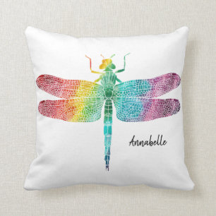 Rainbow Waterverf Dragonfly - Aangepast  Kussen