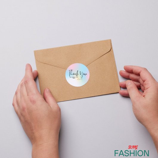 Rainbow Waterverf Elegant bruiloft Dank u Ronde Sticker