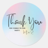 Rainbow Waterverf Elegant bruiloft Dank u Ronde Sticker (Voorkant)