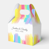 Rainbow Waterverf Elegant Moderne LGBT Wedding Bedankdoosjes (Voorkant Zijde)