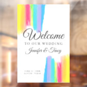 Rainbow Waterverf Elegant Welkom bij ons huwelijk Raamsticker (Vel 2)
