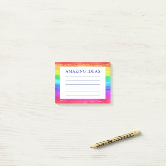 Rainbow Waterverf geweldige ideeën Post-it® Notes (Op bureau)