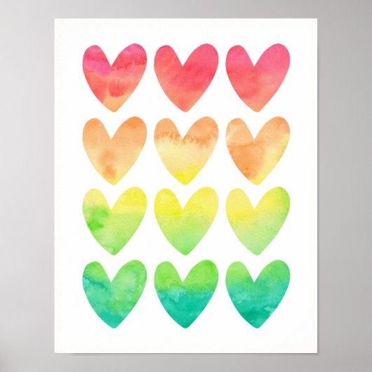 Rainbow-waterverf hardt kinder poster afdrukken (Voorkant)