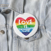 Rainbow Waterverf hart Love is Love Button (In situ)