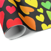Rainbow Waterverf Hearts Patroon Cadeaupapier (Rol Hoek)