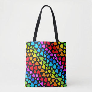 Rainbow Waterverf Hearts Patroon Draagtas