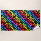 Rainbow Waterverf Hearts Patroon Strandlaken (Voorkant)