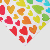 Rainbow Waterverf Hearts Patroon Tissuepapier (Detail)