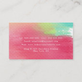 Rainbow-Waterverf hedendaags minimalistisch Afsprakenkaartje (Achterkant)