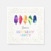 Rainbow Waterverf Ice Cream Ice-Poppen Stijlvol go Servet (Voorkant)