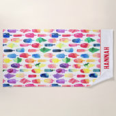 Rainbow Waterverf Ice Cream Popsialized Strandlaken (Voorkant)