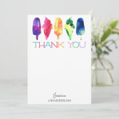 Rainbow Waterverf ijsijsijsje dank u Bedankkaart (Staand voorkant)