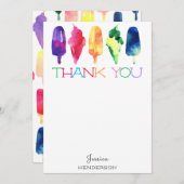 Rainbow Waterverf ijsijsijsje dank u Bedankkaart (Voorkant / Achterkant)