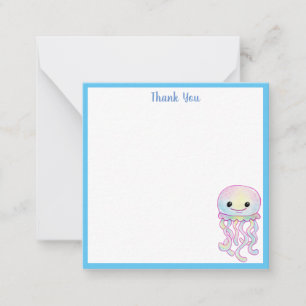 Rainbow Waterverf Jellyfish Bedankt voor je briefk Notitiekaartje