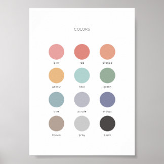 Rainbow Waterverf Kleuren Educatief Poster