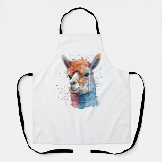 Rainbow Waterverf Llama Schort (Voorkant)